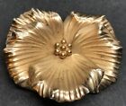 Giovanni Signed Vintage Pansy  Flower Brooch Pin Gold 1.75 in. 3 Dimensional