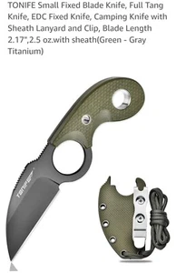 KARAMBIT neck knife Tonife HKT2022 survival bushcraft tactical claw steel - Picture 1 of 7