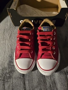 CONVERSE All Star Low Top Red Shoes Little/Big Kids Boys Sneaker Size 11.5  - Picture 1 of 6
