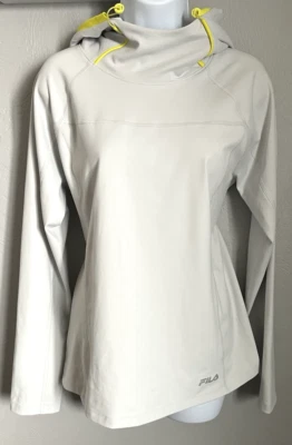 Fila Pullover Training Hooded Athletic Jacket Womens Size Medium Light Gray - Image 1 of 4