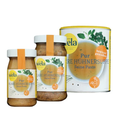 Zuppa di pollo trasparente 'Pur', per affinare, brodo da bere - wela (0,69 €/L) - Immagine 1 di 4