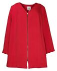 Linea by Louis Dell'Olio V-Neck Zip-Front Jacket in Scarlet Red Size 12 A389959