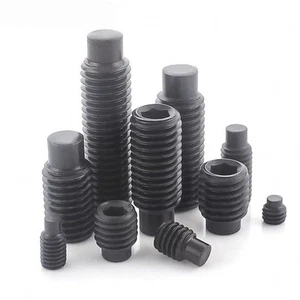 M6 M8 M10 GRUB SCREWS SOCKET SET SCREWS DOG POINT HIGH TENSILE 12.9 BLACK OXIDE - Picture 1 of 4
