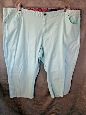 Basic Editions Plus Size 26W Capri Pants NWT Light Blue - Image 1 of 4