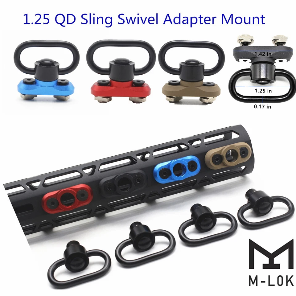 1.25inch Sling Swivel Mount Attachment for Mlok Rail Rifle Sling Adapter - Image 1 of 4