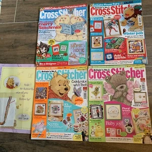 Vintage Cross Stitcher Magazines Issues 154, 155, 163 & 170 Inc 1 Kit Pooh - Picture 1 of 9
