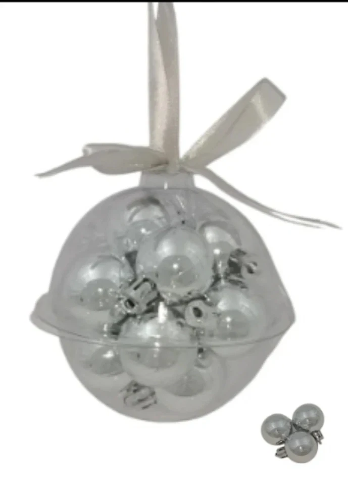 PALLINE DI NATALE SFERE ARGENTO 3cm 12PEZZI - Immagine 1 di 1