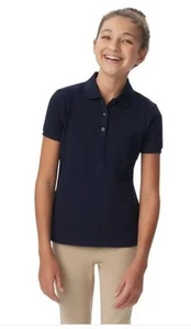 French Toast Girls Boys Top Polo Navy Blue 2-Pack Stretch School Uniform - Picture 1 of 3