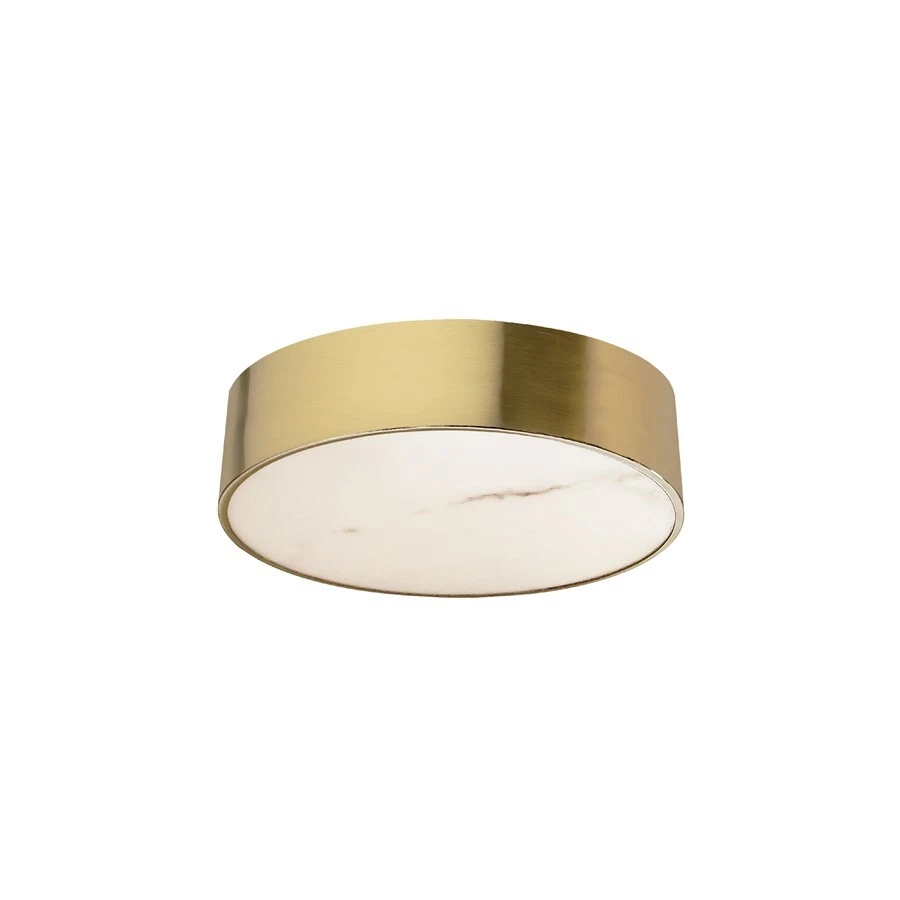 Dainolite Walsh 1LT LED 12" Flush Mount, Brass/Alabaster - WSH-1220LEDFH-AGB - Image 1 of 1