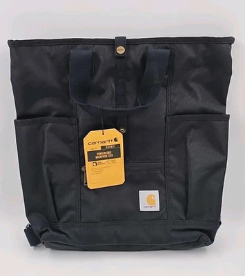 NEW Carhartt Convertible Backpack Tote, Adjustable Straps - Black (C3-D1) - Image 1 of 4