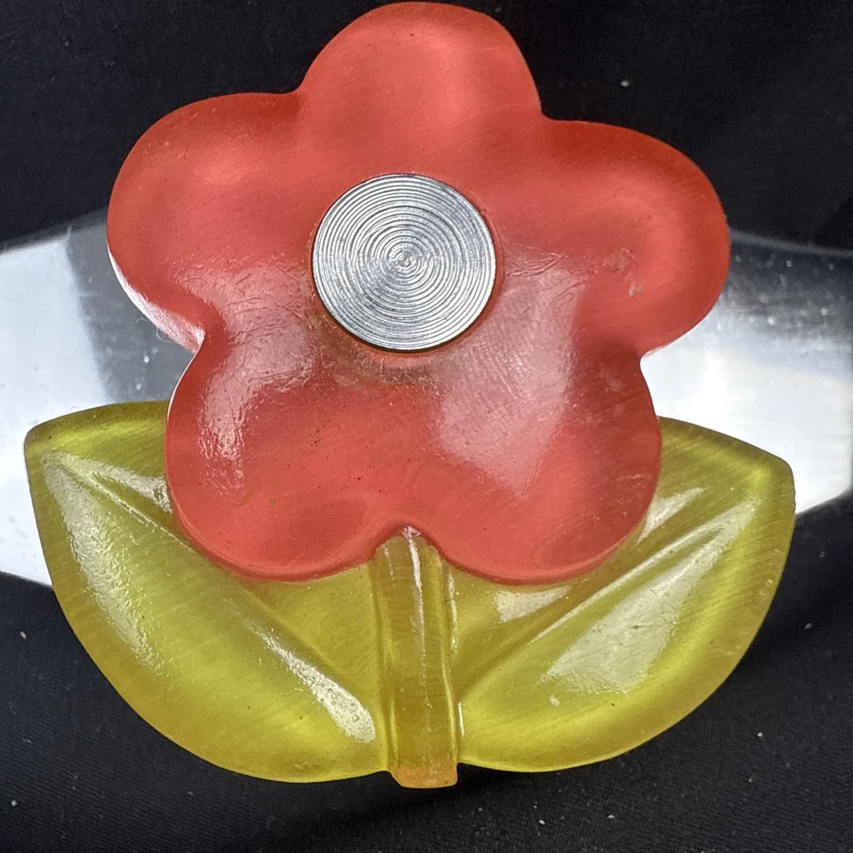 Casaco de flores acrílico para quarto de meninas suporte de parede 4 ganchos cromado retrô anos 80 vintage - Imagem 1 de 4