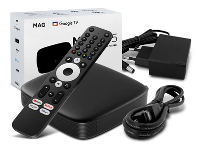 MAG 555 IPTV Set Top Box 2GB RAM Android 4K UHD HEVC h.265 Bluetooth 5.0 - WLAN - Bild 1 von 4