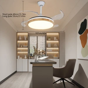 LED Ceiling Mounted Indoor 42inch White Ceiling Fan With Light Remote Control!! - Picture 1 of 11