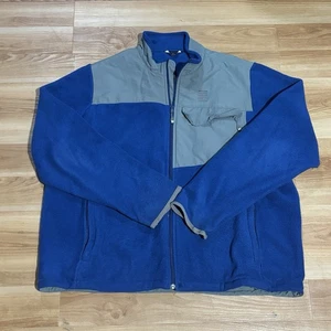 Lands End Blue Fleece Full Zip Jacket Hoodie, Men’s Size (46-48) XL - Picture 1 of 13