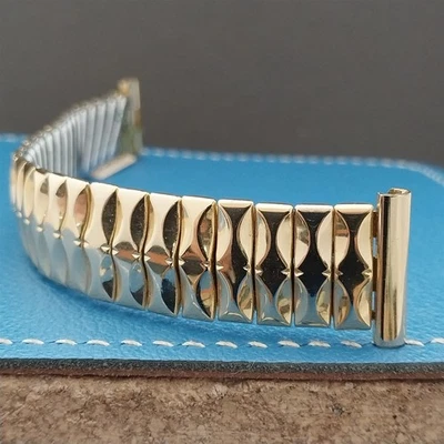 19 мм 18 мм 17 мм Рейн золото золотистый неиспользованный немецкий 1960-х новый из старых запасов винтажный ремешок для часов - Изображение 1 из 4