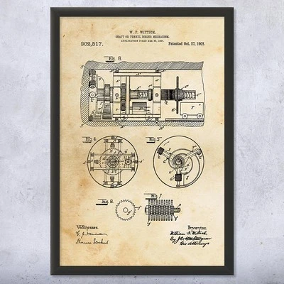 Tunnel Boring Patent Wall Art Poster, Canvas or Framed Construction Art - Image 1 of 4
