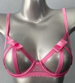 Victoria's Secret Bra Very Sexy Open Strappy Bow Unlined Balconet Balconette Nwt