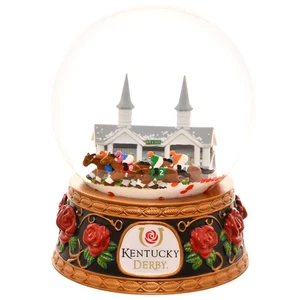 Tree Buddees x Kentucky Derby Snow Globe with Snow & Rose Petals Churchill Downs - Picture 1 of 8