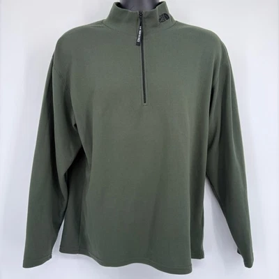 Мужской пуловер The North Face на молнии 1/2 базовый слой зеленый M ложный вырез спортивный - Изображение 1 из 4