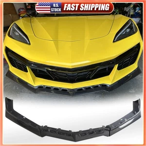For 23UP Chevrolet Corvette C8 Z06 REAL CARBON Front Bumper Lip Splitter Spoiler - Bild 1 von 15