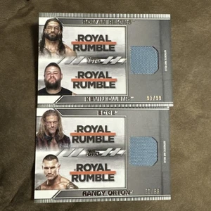 2021 Topps WWE Undisputed Royal Rumble Mat Relic Roman Reigns/Kevin Owens #d/99 - Picture 1 of 2