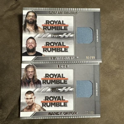 2021 Topps WWE Undisputed Royal Rumble Mat Relic Roman Reigns/Kevin Owens #d/99 - Image 1 of 2