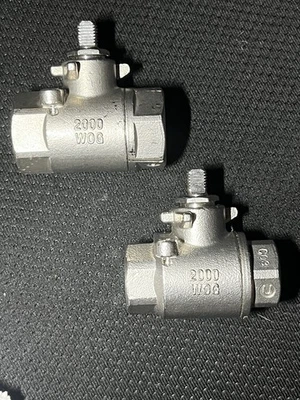 1/2" & 3/8 Ball Valves 2000 WOG Threaded FNPT Stainless Steel CF8M Never Used - Image 1 of 4