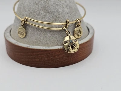 Alex & Ani "Sandollar" Dorado Azul Cristal Playa ⛱️ Charm Brazalete Pulsera ✨️ Foto 1 de 4