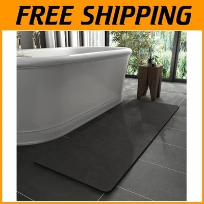 Tapete de banho traseiro de borracha fina - Superfície de camurça sintética, 24"X70" - Imagem 1 de 4
