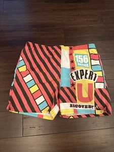 Vintage 90s Hobie Neon Swim Trunk Shorts Size Large Made In USA Retro Surf - Picture 1 of 5
