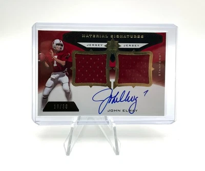 JOHN ELWAY 2013 Upper Deck Material Signatures Jersey Auto Stanford /30 Broncos - Image 1 of 4