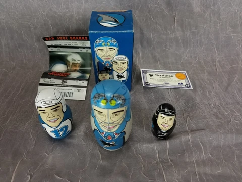 San Jose Sharks Nesting Doll SGA 4/04/2004 w/ COA & Game Ticket D Cover