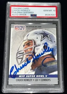 Chuck Howley "Super Bowl V MVP" 1990 Pro Set Signed Autograph Rookie Card PSA 10 - Picture 1 of 2