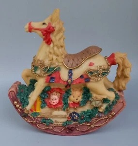 VGT Christmas Rocking Horse Figurine. Resin. 5.5"x6". - Picture 1 of 4