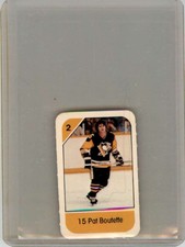 1982-83 POST CEREAL MINI NHL HOCKEY CARD PAT BOUTETTE PITTSBURGH PENGUINS #NNO
