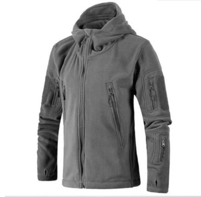 Jaqueta masculina de lã polar inverno caça ao ar livre casaco militar com capuz 3 cores - Imagem 1 de 4