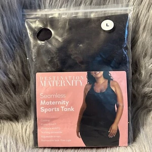 Destination Maternity Seamless Maternity Sports Tank Top Women Size Large Black - Picture 1 of 4