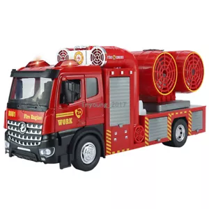 1:18 Smoke Exhaust Fire Truck Toy Model Car Diecast Toy Vehicle Fire Engine Toys - Picture 1 of 17