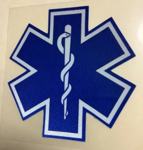 PEGATINA DE CALCOMANÍA REFLECTANTE STAR OF LIFE 3" BLANCA Y AZUL - Imagen 1 de 1