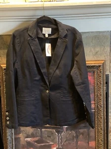 Jessica Simpson Rinse Fitted Blazer Women’s Navy Business Casual Office Large - Picture 1 of 16