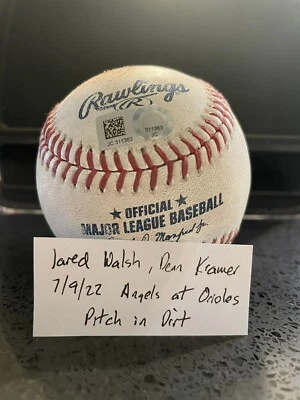 Jared Walsh Dean Kramer Game Used Baseball Angels Orioles MLB auth Hawaiian SGA - Image 1 of 3