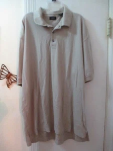 IZOD - Beige Polo Shirt - Size L - Cotton/Polyester Knit - Short Sleeves - Picture 1 of 4