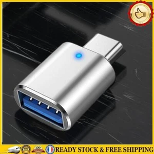 Type-C To USB OTG Adapter Connector LED Indicator 3A Fast Charging (Silver) - Afbeelding 1 van 6