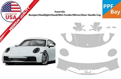 For Porsche 911 Carrera 2025 Front Paint Protection Film PreCutKit PPF - Изображение 1 из 4