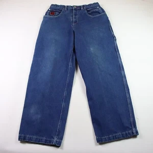 Vintage Jordache Sport Jeans Baggy Size 34x32 Cargo Pockets Rugged Red Stitching - Picture 1 of 13