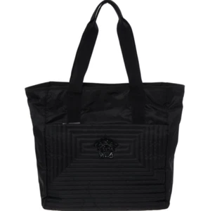 VERSACE Palazzo Embossed Nylon Tote Bag - Black - Picture 1 of 12
