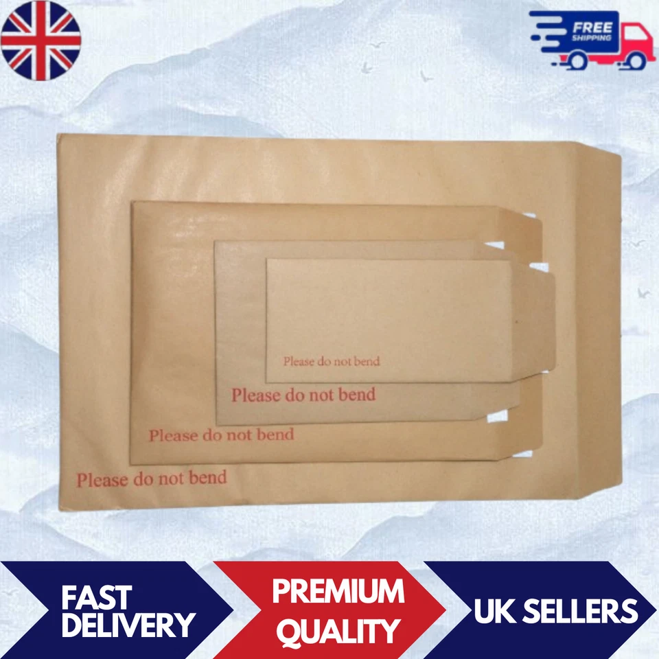 Board Backed Envelopes Hard Please do not bend C3 C4 C5 C6 A3 A4 A5 A6 - Image 1 of 1