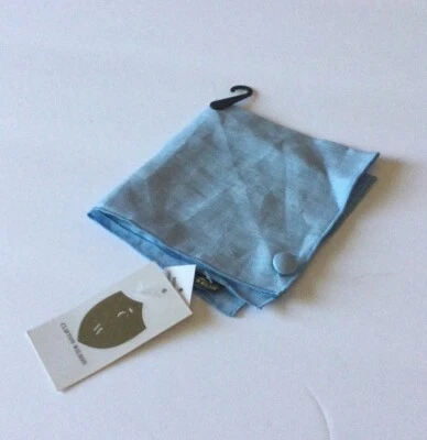 CLIFTON WILSON MENS LINEN POCKET SQUARE LIGHT BLUE NWT - Image 1 of 4