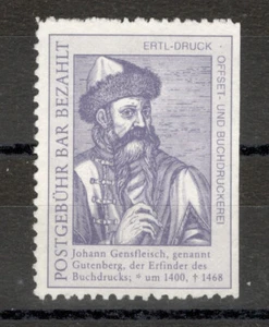 GERMANY - MH - POSTER STAMP - JOHANN GENSFLEISCH - Picture 1 of 2
