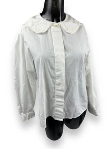 Vtg Country Sophisticates By Pendleton Ladies’ Pan Collar Blouse Ivory Sz 10 - Picture 1 of 15
